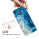 For Huawei Mate 20 Lite Embossed Varnished Marble TPU Protective Case with Holder(Light Blue)