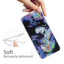 For Huawei Mate 20 Lite Embossed Varnished Marble TPU Protective Case with Holder(Deep Purple)