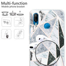 For Huawei P20 Lite Embossed Varnished Marble TPU Protective Case with Holder(Polytriangle)