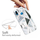 For Huawei P20 Lite Embossed Varnished Marble TPU Protective Case with Holder(Polytriangle)