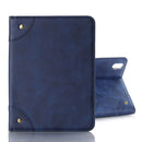 Retro Book Style Horizontal Flip PU Leather Tablet Case with Holder & Card Slots & Wallet For iPad mini 6(Navy Blue)