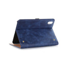 Retro Book Style Horizontal Flip PU Leather Tablet Case with Holder & Card Slots & Wallet For iPad mini 6(Navy Blue)
