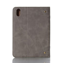Retro Book Style Horizontal Flip PU Leather Tablet Case with Holder & Card Slots & Wallet For iPad mini 6(Grey)
