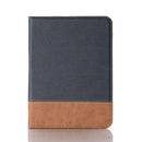 Cross & Sheepskin Texture Horizontal Flip Leather Tablet Case with Holder & Card Slots & Wallet For iPad mini 6(Dark Blue)