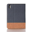 Cross & Sheepskin Texture Horizontal Flip Leather Tablet Case with Holder & Card Slots & Wallet For iPad mini 6(Dark Blue)