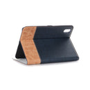 Cross & Sheepskin Texture Horizontal Flip Leather Tablet Case with Holder & Card Slots & Wallet For iPad mini 6(Dark Blue)