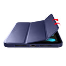 3-folding Horizontal Flip Honeycomb TPU Shockproof + PU Leather Tablet Case with Holder For iPad mini 6(Dark Blue)