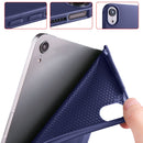 3-folding Horizontal Flip Honeycomb TPU Shockproof + PU Leather Tablet Case with Holder For iPad mini 6(Dark Blue)