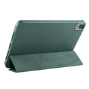 3-folding Horizontal Flip Honeycomb TPU Shockproof + PU Leather Tablet Case with Holder For iPad mini 6(Pine Green)