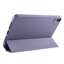 3-folding Horizontal Flip Honeycomb TPU Shockproof + PU Leather Tablet Case with Holder For iPad mini 6(Lavender Gray)