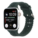 Hollow Out Silicone Watch Band For Apple Watch Series 7 45mm / 6&SE&5&4 44mm / 3&2&1 42mm(Dark Green)