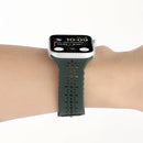 Hollow Out Silicone Watch Band For Apple Watch Series 7 45mm / 6&SE&5&4 44mm / 3&2&1 42mm(Dark Green)