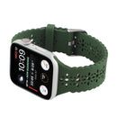 Hollow Out Silicone Watch Band For Apple Watch Series 7 45mm / 6&SE&5&4 44mm / 3&2&1 42mm(Olive Green)