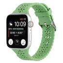 Hollow Out Silicone Watch Band For Apple Watch Series 7 45mm / 6&SE&5&4 44mm / 3&2&1 42mm(Grass Green)