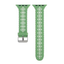 Hollow Out Silicone Watch Band For Apple Watch Series 7 45mm / 6&SE&5&4 44mm / 3&2&1 42mm(Grass Green)