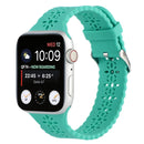 Hollow Out Silicone Watch Band For Apple Watch Series 7 45mm / 6&SE&5&4 44mm / 3&2&1 42mm(Cyan)
