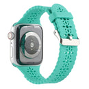 Hollow Out Silicone Watch Band For Apple Watch Series 7 45mm / 6&SE&5&4 44mm / 3&2&1 42mm(Cyan)