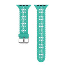 Hollow Out Silicone Watch Band For Apple Watch Series 7 45mm / 6&SE&5&4 44mm / 3&2&1 42mm(Cyan)