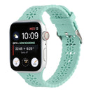 Hollow Out Silicone Watch Band For Apple Watch Series 7 45mm / 6&SE&5&4 44mm / 3&2&1 42mm(Emerald)