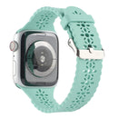 Hollow Out Silicone Watch Band For Apple Watch Series 7 45mm / 6&SE&5&4 44mm / 3&2&1 42mm(Emerald)