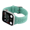 Hollow Out Silicone Watch Band For Apple Watch Series 7 45mm / 6&SE&5&4 44mm / 3&2&1 42mm(Emerald)