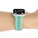 Hollow Out Silicone Watch Band For Apple Watch Series 7 45mm / 6&SE&5&4 44mm / 3&2&1 42mm(Emerald)