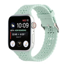 Hollow Out Silicone Watch Band For Apple Watch Series 7 45mm / 6&SE&5&4 44mm / 3&2&1 42mm(Light Green)