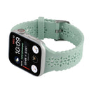 Hollow Out Silicone Watch Band For Apple Watch Series 7 45mm / 6&SE&5&4 44mm / 3&2&1 42mm(Light Green)