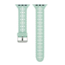 Hollow Out Silicone Watch Band For Apple Watch Series 7 45mm / 6&SE&5&4 44mm / 3&2&1 42mm(Light Green)
