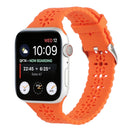 Hollow Out Silicone Watch Band For Apple Watch Series 7 45mm / 6&SE&5&4 44mm / 3&2&1 42mm(Orange)