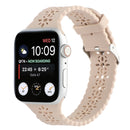 Hollow Out Silicone Watch Band For Apple Watch Series 7 45mm / 6&SE&5&4 44mm / 3&2&1 42mm(Pink)