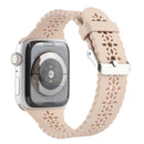 Hollow Out Silicone Watch Band For Apple Watch Series 7 45mm / 6&SE&5&4 44mm / 3&2&1 42mm(Pink)