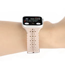 Hollow Out Silicone Watch Band For Apple Watch Series 7 45mm / 6&SE&5&4 44mm / 3&2&1 42mm(Pink)