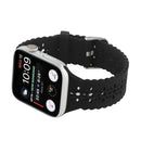 Hollow Out Silicone Watch Band For Apple Watch Series 7 45mm / 6&SE&5&4 44mm / 3&2&1 42mm(Black)