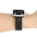Hollow Out Silicone Watch Band For Apple Watch Series 7 45mm / 6&SE&5&4 44mm / 3&2&1 42mm(Black)