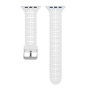 Hollow Out Silicone Watch Band For Apple Watch Series 7 45mm / 6&SE&5&4 44mm / 3&2&1 42mm(White)