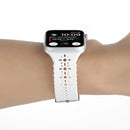 Hollow Out Silicone Watch Band For Apple Watch Series 7 45mm / 6&SE&5&4 44mm / 3&2&1 42mm(White)