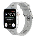Hollow Out Silicone Watch Band For Apple Watch Series 7 45mm / 6&SE&5&4 44mm / 3&2&1 42mm(Grey)