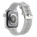 Hollow Out Silicone Watch Band For Apple Watch Series 7 45mm / 6&SE&5&4 44mm / 3&2&1 42mm(Grey)