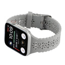 Hollow Out Silicone Watch Band For Apple Watch Series 7 45mm / 6&SE&5&4 44mm / 3&2&1 42mm(Grey)
