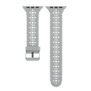 Hollow Out Silicone Watch Band For Apple Watch Series 7 45mm / 6&SE&5&4 44mm / 3&2&1 42mm(Grey)