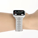 Hollow Out Silicone Watch Band For Apple Watch Series 7 45mm / 6&SE&5&4 44mm / 3&2&1 42mm(Grey)