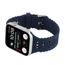 Hollow Out Silicone Watch Band For Apple Watch Series 7 45mm / 6&SE&5&4 44mm / 3&2&1 42mm(Dark Blue)