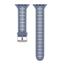 Hollow Out Silicone Watch Band For Apple Watch Series 7 45mm / 6&SE&5&4 44mm / 3&2&1 42mm(Grey Blue)