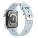 Hollow Out Silicone Watch Band For Apple Watch Series 7 45mm / 6&SE&5&4 44mm / 3&2&1 42mm(Light Blue)