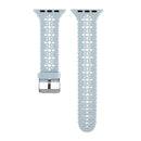 Hollow Out Silicone Watch Band For Apple Watch Series 7 45mm / 6&SE&5&4 44mm / 3&2&1 42mm(Light Blue)