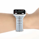 Hollow Out Silicone Watch Band For Apple Watch Series 7 45mm / 6&SE&5&4 44mm / 3&2&1 42mm(Light Blue)