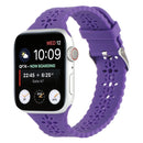 Hollow Out Silicone Watch Band For Apple Watch Series 7 45mm / 6&SE&5&4 44mm / 3&2&1 42mm(Purple)