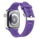 Hollow Out Silicone Watch Band For Apple Watch Series 7 45mm / 6&SE&5&4 44mm / 3&2&1 42mm(Purple)