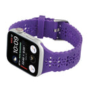 Hollow Out Silicone Watch Band For Apple Watch Series 7 45mm / 6&SE&5&4 44mm / 3&2&1 42mm(Purple)